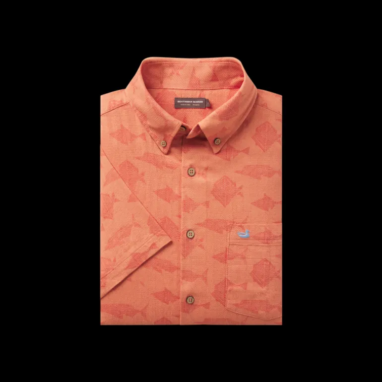 Atoll Woven Shirt - Geometric Fish