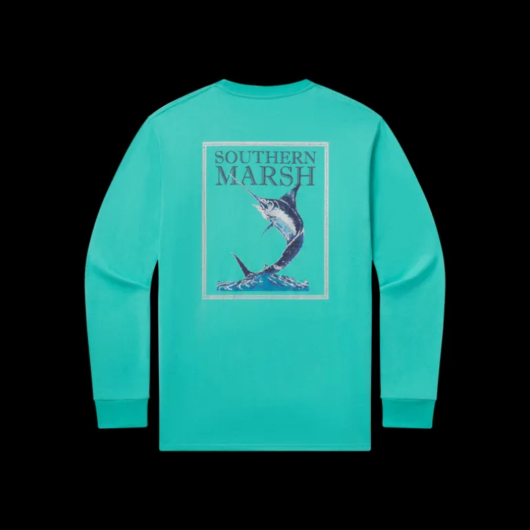 Blue Marlin Fishing Tee - Long Sleeve