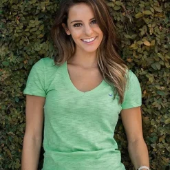 Caroline V-Neck Tee - Slub
