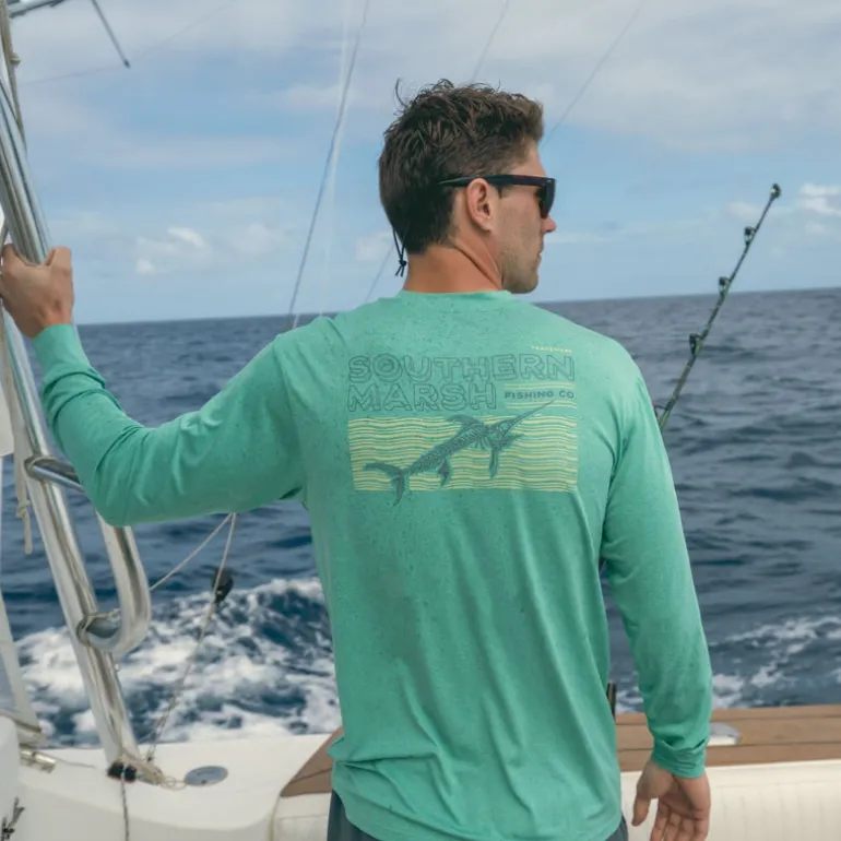 FieldTec™ Featherlight Tee - Marlin Waves - Long Sleeve