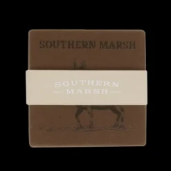 Waxed Canvas Coaster Set - Etched Animals