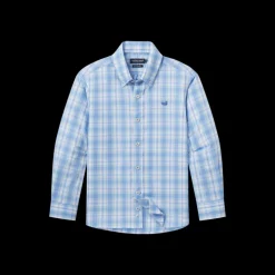 Youth Benton Performance Plaid Dress Shirt