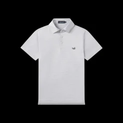 Youth Bermuda Performance Polo - Clearwater Stripe