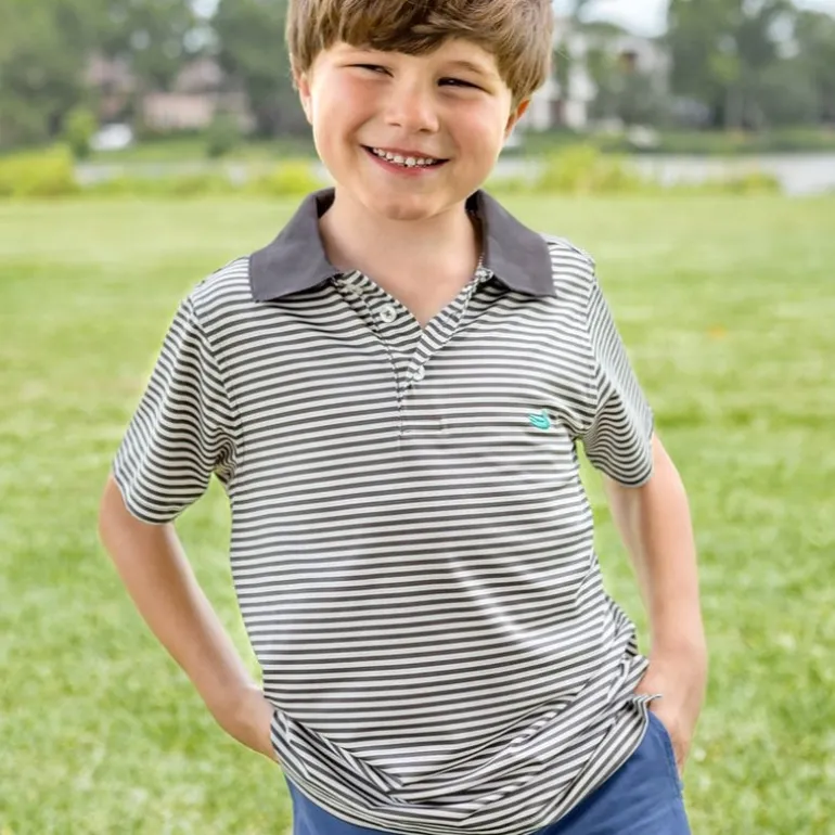 Youth Bermuda Performance Polo - Striped