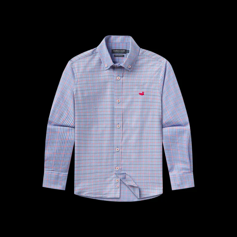 Youth Dyer Performance Gingham Dress Shirt