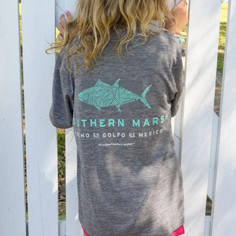 Youth FieldTec™ Heathered Tee - Made in the Gulf - Tuna