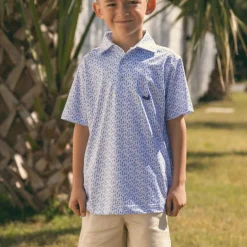 Youth Flyline Performance Polo - Palm & Pineapples