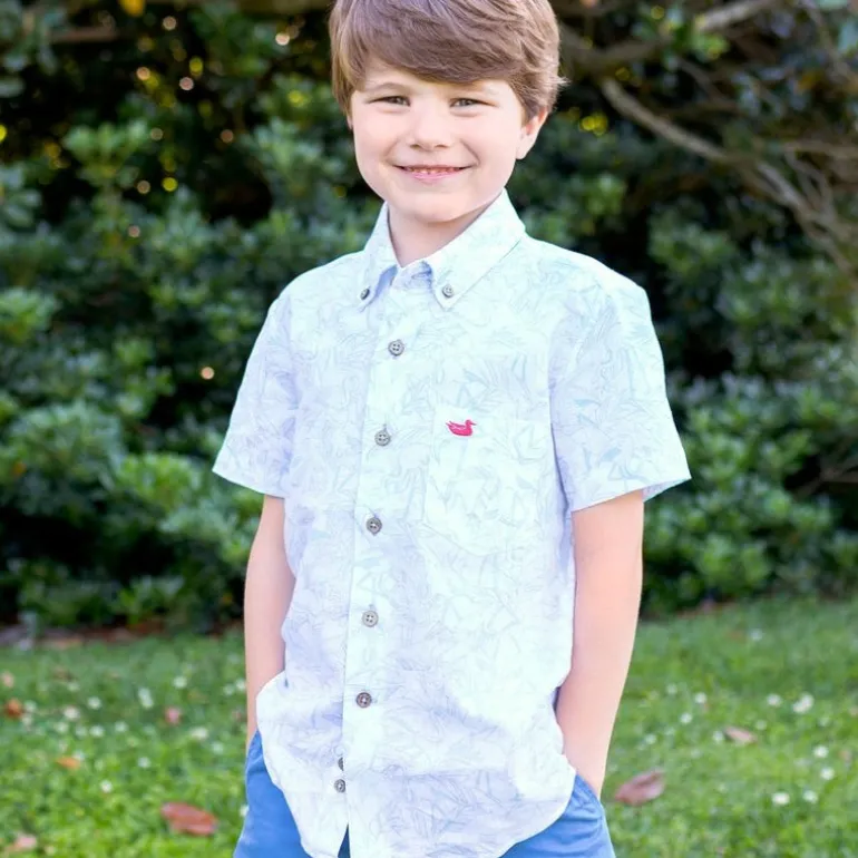 Youth Island Linen Shirt - Flamingos