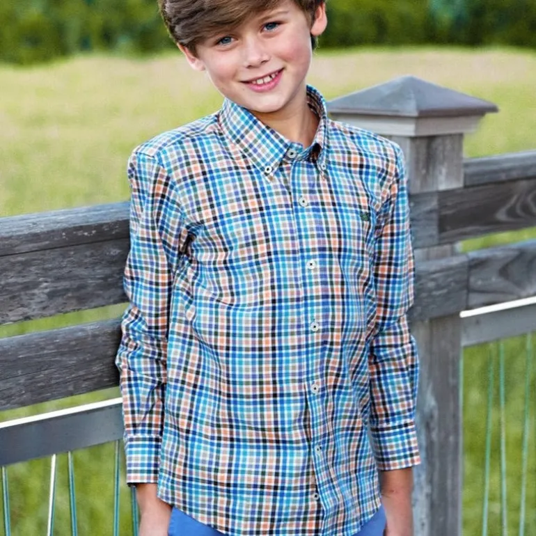 Youth Juban Check Dress Shirt