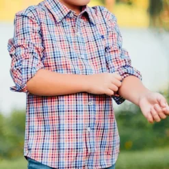 Youth Juban Check Dress Shirt