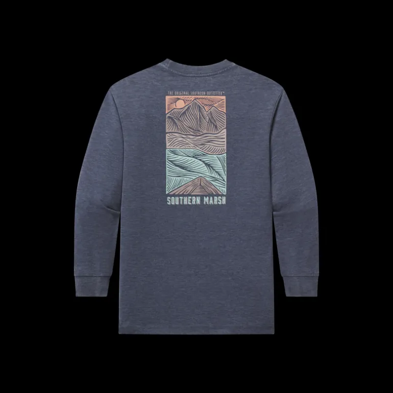 Youth SEAWASH™ Tee - Woodcut Canoe - Long Sleeve