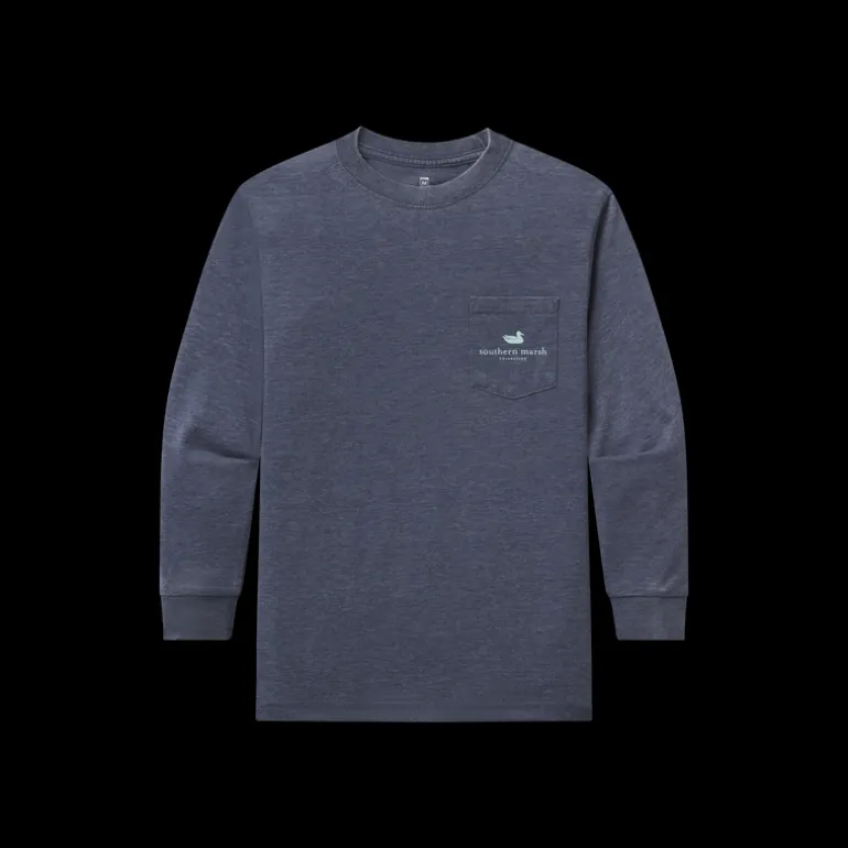Youth SEAWASH™ Tee - Woodcut Canoe - Long Sleeve