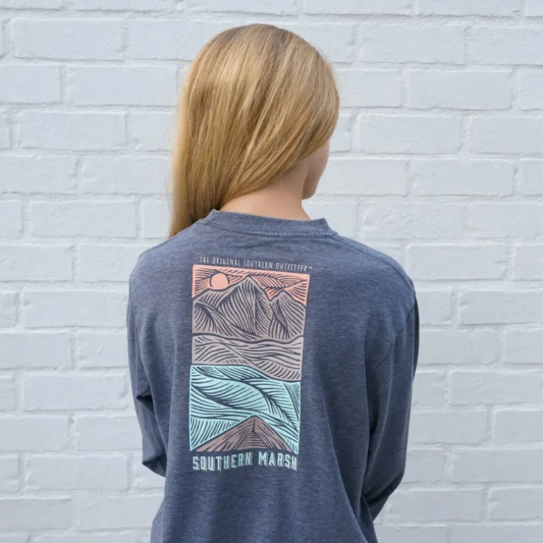 Youth SEAWASH™ Tee - Woodcut Canoe - Long Sleeve