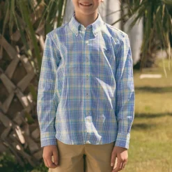 Youth Shores Windowpane Performance Dress Shirt