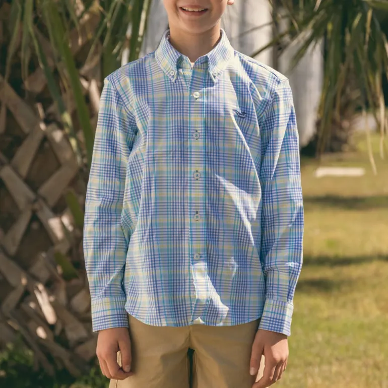 Youth Shores Windowpane Performance Dress Shirt