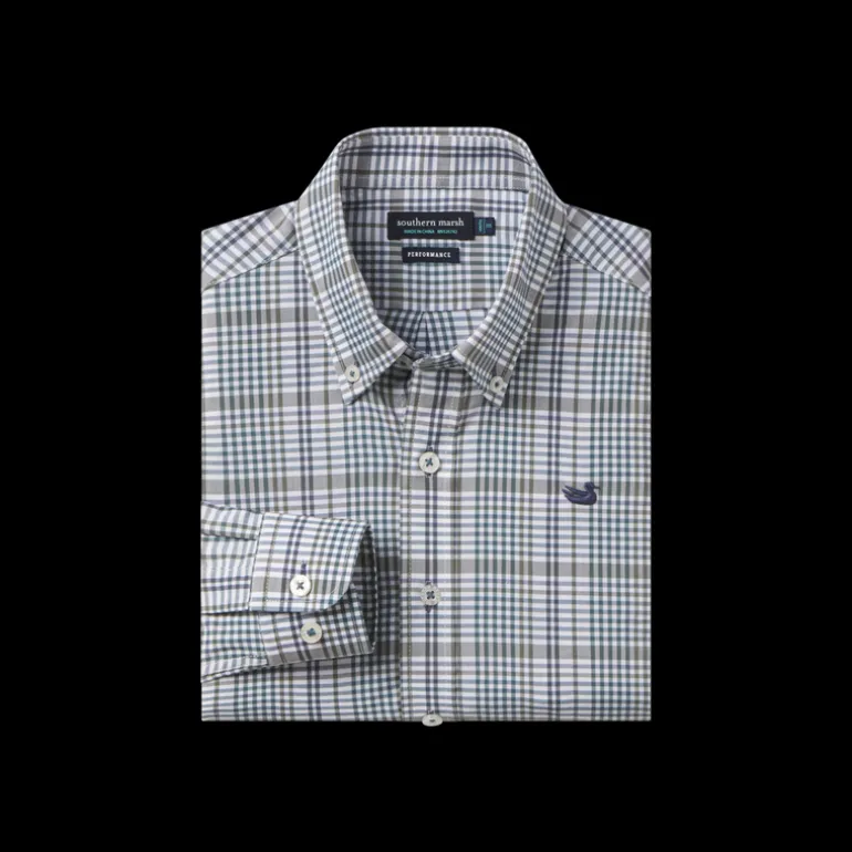 Youth Shores Windowpane Performance Dress Shirt