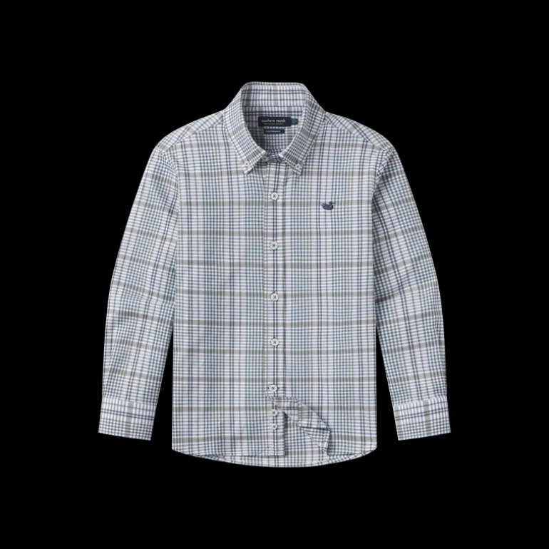 Youth Shores Windowpane Performance Dress Shirt
