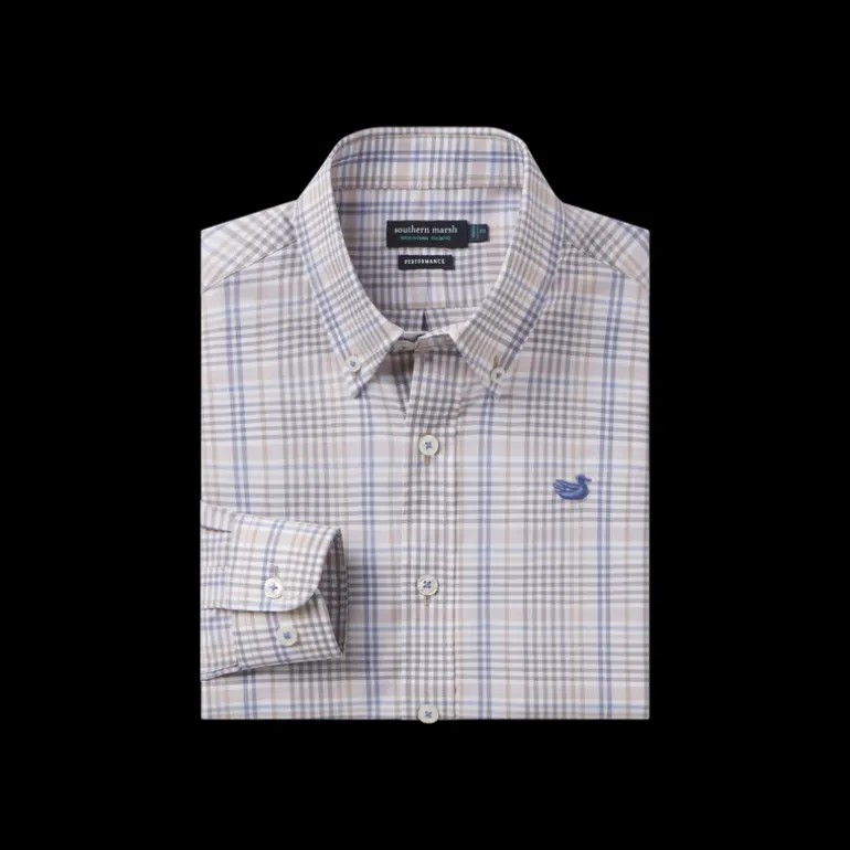 Youth Shores Windowpane Performance Dress Shirt