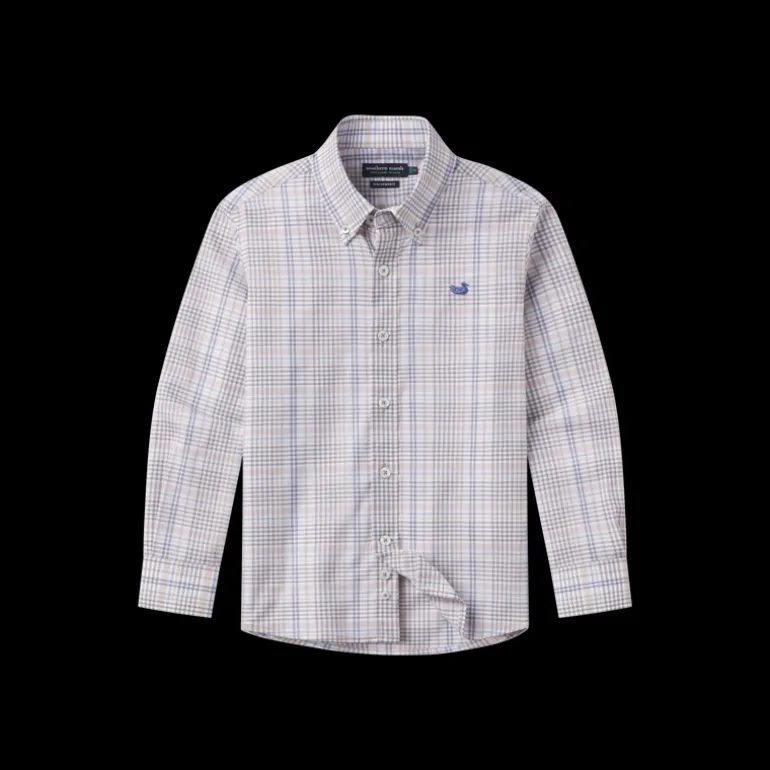 Youth Shores Windowpane Performance Dress Shirt