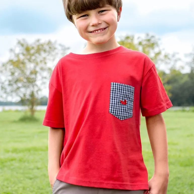 Youth Stewart Pocket Tee - Gingham