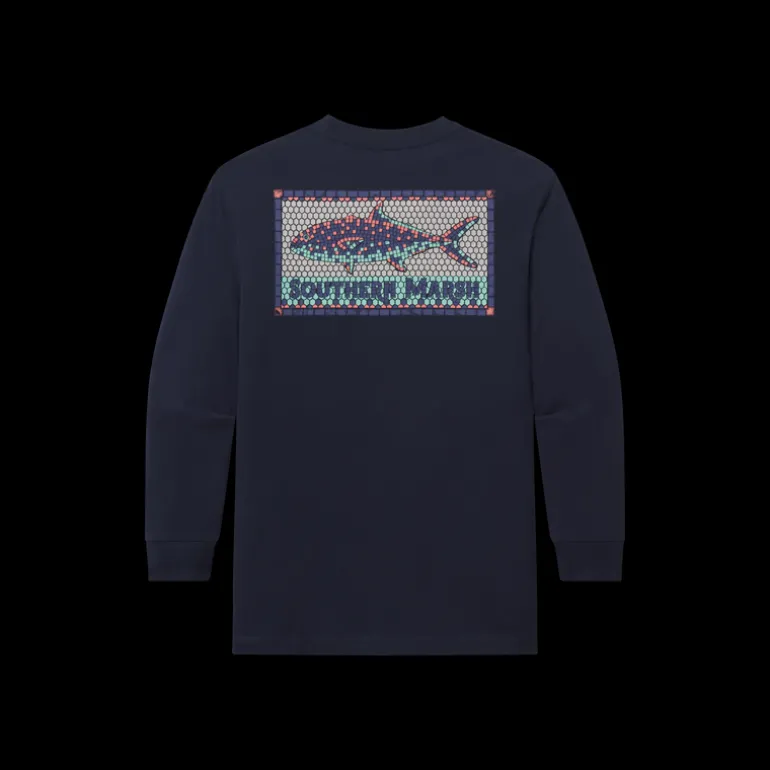 Youth Tile Fish Tee - Long Sleeve